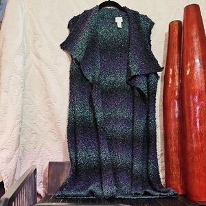 Chico's Purple and Green Knit Vest